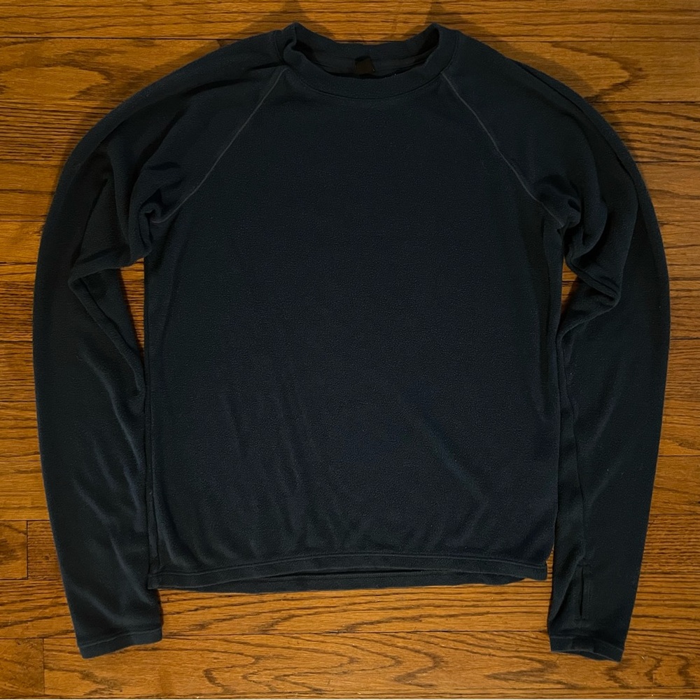 Uniqlo Blue HEATTECH Fleece Long Sleeve Pullover Thermal Top - Picture 1 of 7